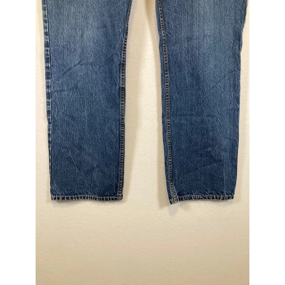 Aeropostale Essex Straight‎ Leg Jeans Womens 36x32 Blue Medium Wash Button Fly